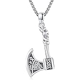 Adnix Viking Necklace 925 Sterling Silver Celtic Nordic Runes Amulet Necklace Viking Jewelry for Men Women