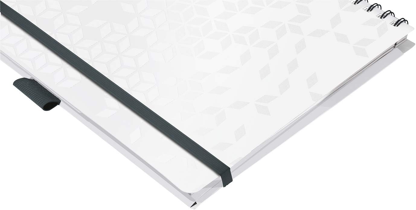 Leitz A4 Stiff Cover Notebook, White Wire Bound, 80 Sheets, Ruled, 80 gsm Ivory Paper, Wow Be Mobile Range - Image 5