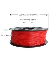 cctree impresión 3d filamento pla de, para Creality cr 10s S5 precisión +  Bobina de 2.2 pound (2.2lbs), 20 colores, Rojo, 1