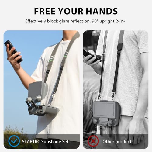 STARTRC Sun Visor with Strap for DJI LITO X1/Mini 5/4/3 Pro/Air 3S Accessories | Joystick Screen Protector for DJI RC 2, 3 in 1 Protective Case, Sun Hood Compatible with Mini 5 Pro/Avata 360/RC2 Accessories