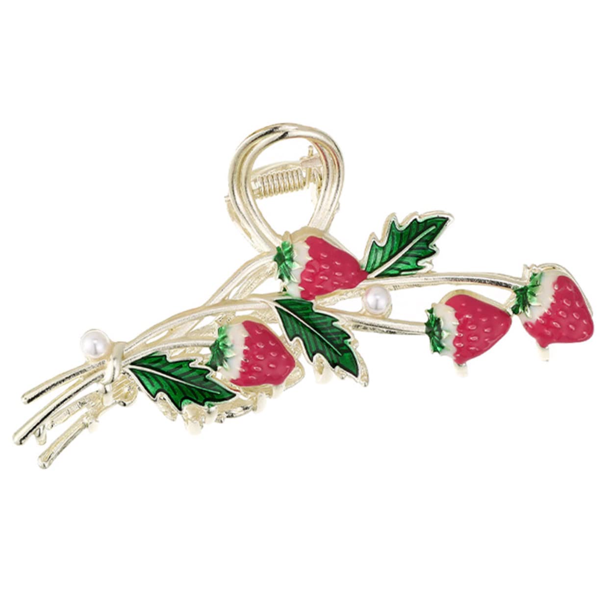 Beatifufu Strawberry Hair Clips, Women's Hair Clips, Non-Slip Claw Clips, Strawberry Hair Clips, Girls' Headpiece, Strawberry Clips, Strawberry Pine Clips