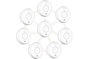 Jemay Wireless Interconnected Smoke Detectors, Fire Alarm with 820 ft Transmission Range, Smoke Alarm 10 Year Lithium Battery Operated, Fire Detector with Silence/Low Battery Signal,8 Pack