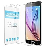 Galaxy S6 Screen Protector, Maxboost [Tempered Glass] Screen Protector For Samsung Galaxy S6 -0.22mm Ballistic Glass Screen Protection Case Fit 99% Touch Accurate - Clear