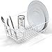 Simple Houseware Dish Drying Rack Drainer Basket w/Utensil Caddy, White