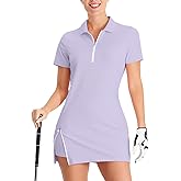 Hiverlay Tennis Dresses for Women with 2 Pockets Built in Shorts UPF 50+ Golf Dress Workout Athletic Dresses