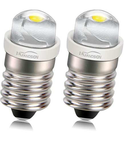 Bombilla Inteligente E14 Bombilla Horno Ruiandsion E10 Bombilla LED DC 3V 0.5W 6000K 200LM Blanca Bombilla LED Para La Luz De Antorchas De La Linterna Del Faro, Tierra Negativo ( Paquete De
