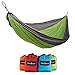 HŌMECO Double and Single Camping Hammock, Lightweight Nylon Parachute Travel Hammocks (Green, Double)