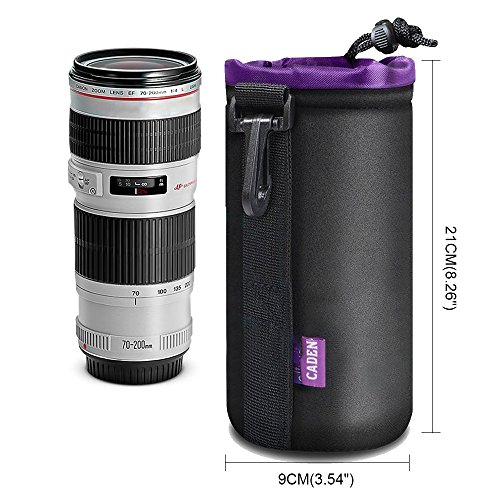 Caden Thick Protective Neoprene Pouch Set for DSLR Camera Lens (Canon, Nikon, Pentax, Sony, Olympus, Panasonic)