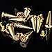 RUBYCA 25MM 20 Sets Large Metal Big Tree Spikes and Studs Metallic Screw-Back for DIY Leather-Craft Gold Color
