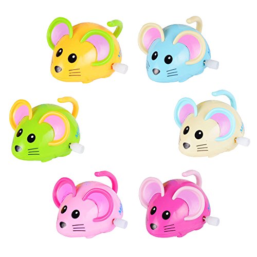 Wcysin 3 Pieces Wind Up Toy Mouse, Cute Clockwork Classic Baby Toddler Kids Toy Random Colors
