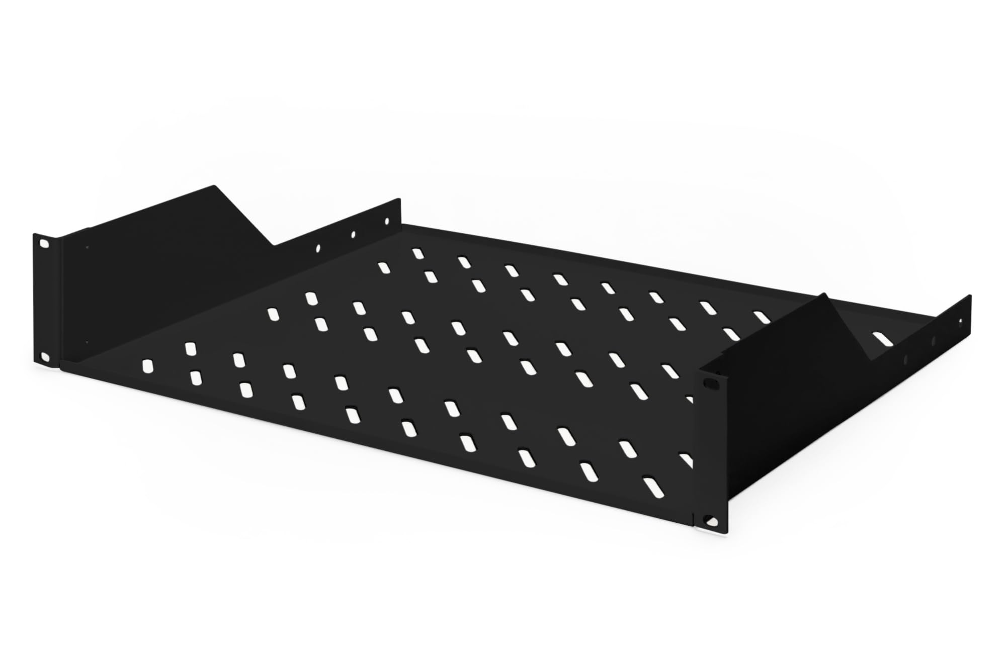 Digitus Shelf for fixed installation - 19-inch - 2U - Front mounting - Load capacity 25 kg - For network and server cabinets - From 450 mm cabinet depth - Black