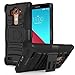 LG G4 Case, MoKo Shock Absorbing Hard Cover Ultra Protective Heavy Duty Case with Holster Belt Clip + Built-in Kickstand for LG G4 5.5 Inch (2015) - Black (NOT FIT LG G3)