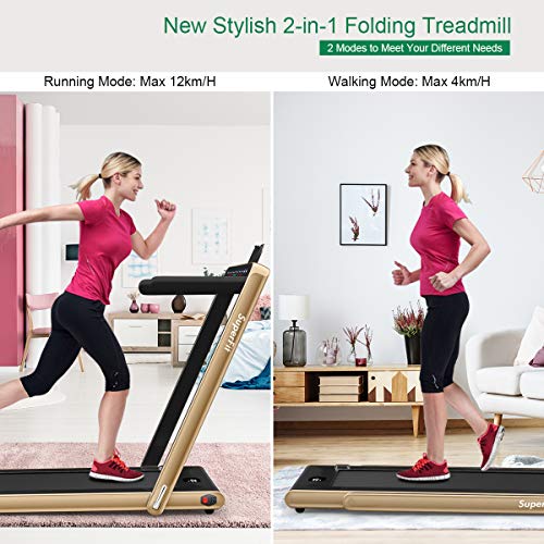 GYMAX Under Desk Treadmill, Foldable Walking Pad Running Machine