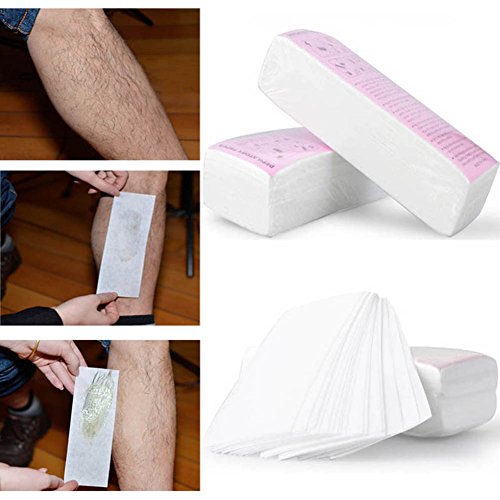 RedDhong 100Pcs Professional Non-woven Depilatory Paper Disposable Hair Removal Wax Strips For Facial & Body Hair Removal