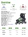 2PM SPORTS Brice Adjustable Inline Skates, Featuring Light Up LED Wheels, Fun Flashing Roller Skates for Boys Kids and Youth - Green L