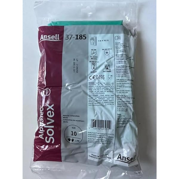 Amazon.com: Sol-Vex Ansell 37-185/9 Nitrile Green Large