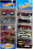 Hot Wheels Spider-man 5 Pack vs Batman 5 Pack Bundle Set