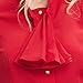 E.JAN1ST Women's Long Sleeve Shirt Tie Bow Neck Button End Slim Fit Chiffon Blouse, Red, TagsizeXXXXL=USsize12