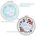 Heflashor Embroidery Kit Cross Stitch Kit for Beginners Embroidery Kit for Beginner Animal Flowers Plant Pattern Cross Stitch Needlepoint Kit Funny Embroidery Starter Kit for Decor,2 Embroidery Hoops