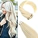 #60 Platinum Blonde Tape in Hair Extensions Human Hair 14inch
