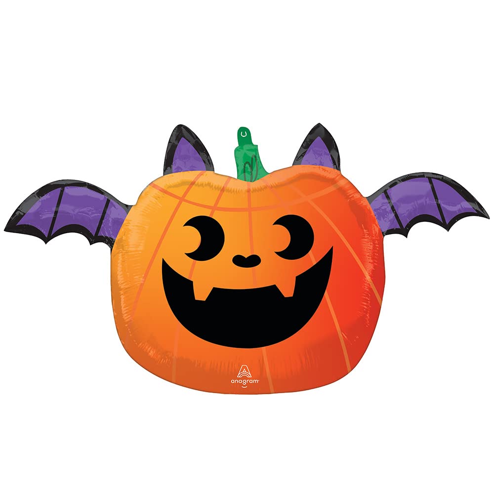 Amscan Anagram 4482201 - Fun & Spooky Pumpkin Bat Halloween Party Foil Balloon -26"