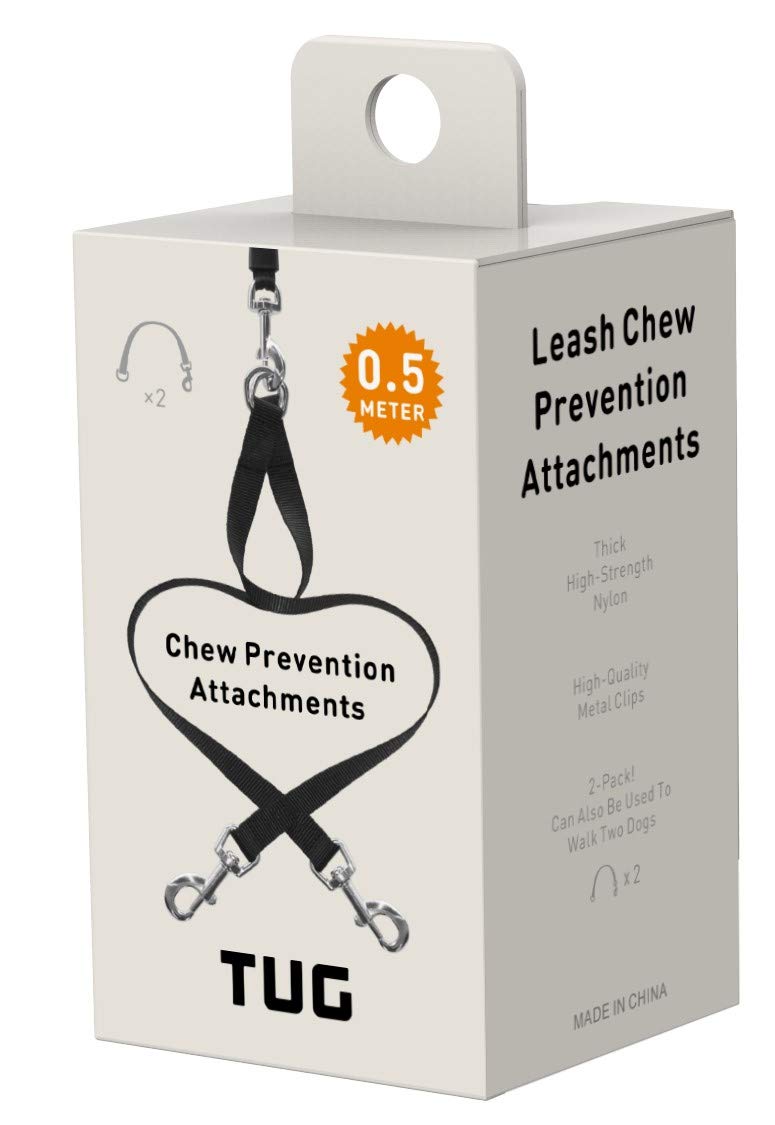 TUG 2-Pack Lead Attachment for Chew Prevention | 0.5 Meters | Walk Two Dogs with One Lead