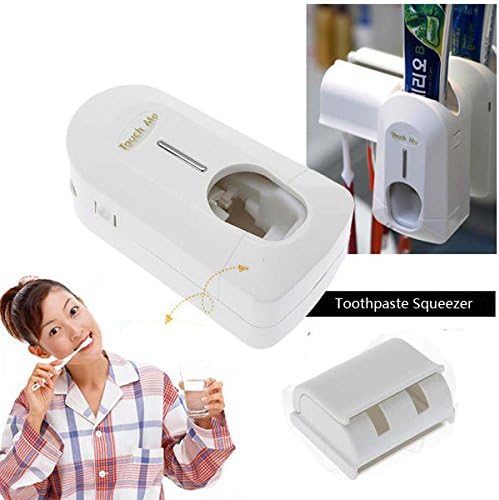 Plastic Automative Toothpaste Squeezer With Toothbrush Holder Bathroom Set ( Red )