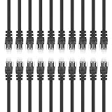 GearIT 20 Pack, Cat 6 Ethernet Cable Cat6 Snagless Patch 2 Feet - Computer LAN Network Cord, Black