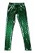 Alaroo Shiny Fish Scale Mermaid Leggings for Women Pants Green Plus 3XL