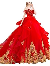 Modeldress - Vestido de fiesta de noche con lentejuelas, con hombros descubiertos, de tul