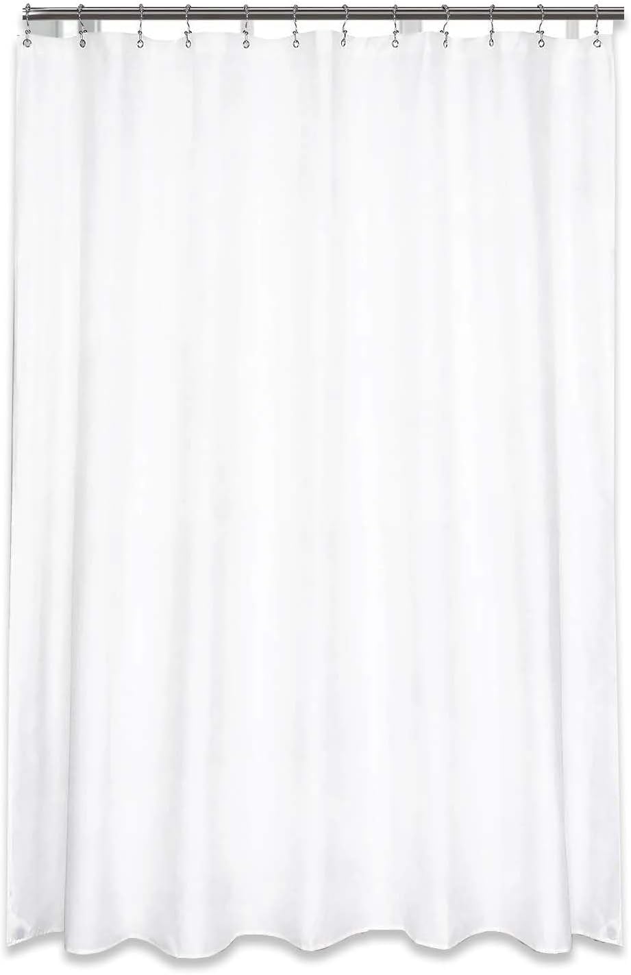 Arctic Hayes Fabric Shower Curtain, W180xH180cm, 71x71 inches, Machine Washable, White.