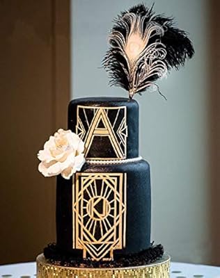 Jevenis Art Deco Cake Topper Black Feather Cake Topper Great
