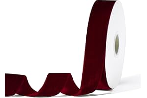 SFONI Burgundy Velvet Ribbon for Gift Wrapping, Trimming Ribbon for Christmas DIY Craft Wedding Floral Holiday Valentine's Day Decoration Choker Hair Bow Hat Wreath Making, 1" x 10 Yards