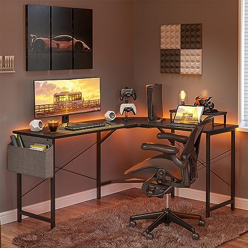 CubiCubi L Shaped Gaming Desk, 47.2 Inch Computer Corner Desk With