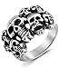FIBO STEEL Stainless Steel Rings for Men Women Multi Skull Head Rings,Size 8