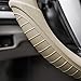 FH Group Universal Fit Silicone with Grip and Pattern Massaging Grip Steering Wheel Cover Fits Most Cars, SUVs, Trucks, and Vans Beige
