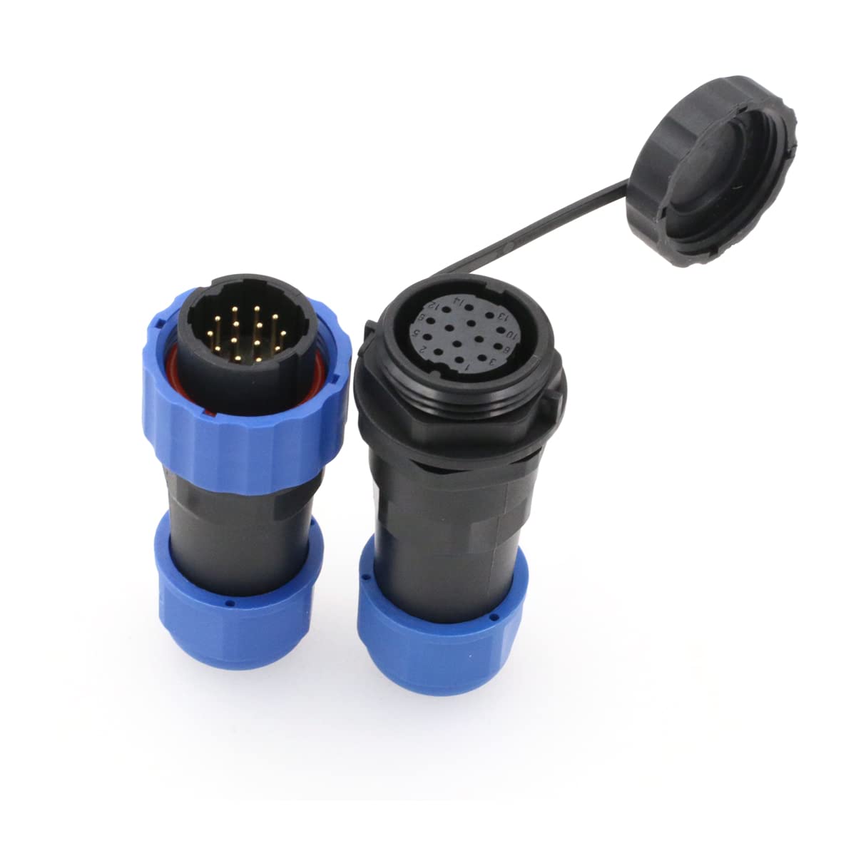 DRR SD20 Waterproof Aviation Connector Pair In-line Plug with Socket 12Pin IP68 for Solar Energy System — image 1