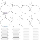 UNICRAFTALE 8 Sets Stainless Steel Cabochon Connector Settings DIY Blank Rectangle Dome Link Bracelet Making Kit Adjustable Slider Bracelet with Cabochons with Ball Ends for Bracelet Making