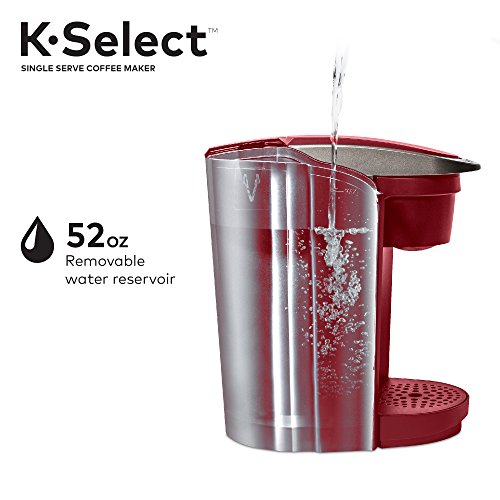 Keurig K-Select Single-Serve K-Cup Pod Coffee Maker with 12oz Brew Size, Strength Control, Vintage Red