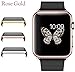 Josi Minea Protective Snap-On Case with Built-in iWatch 3 Clear Glass Screen Protector - Shockproof & Anti-Scratch Shield Guard Full Cover Compatible with Apple Watch Series 3 [ 38mm - Rose Gold ]