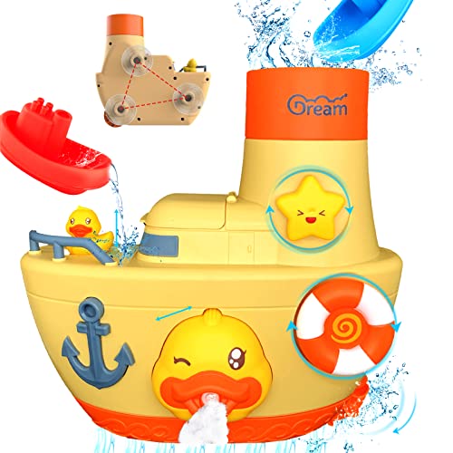 Bath Toys for Toddlers Babies, Suction Boat with Shower Gel Box