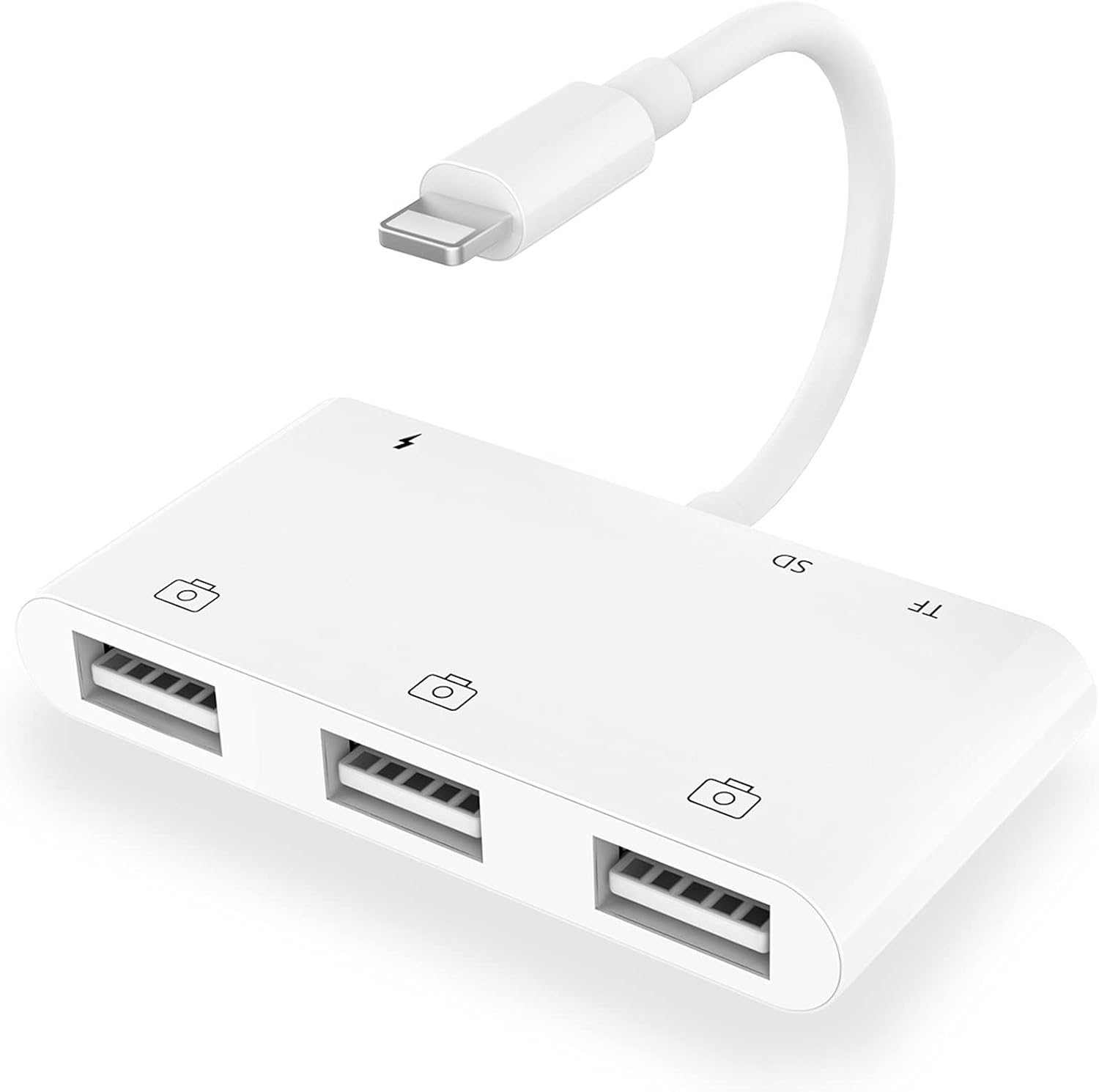 Compatible with iPhone/iPad to USB Adapter,Mfi Certified 6 in 1 Lightning to USB OTG Camera Adapter with Camera Memory Reader,SD &TF Card,Power Delivery,Compatible iPhone/iPad/iPod and More USB Device