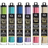Deco Foil - Transfer Sheets - Champagne, Spring Green, Aqua, Deep Blue, Lilac &amp; Pink Melon - Bundle of 6 Packages
