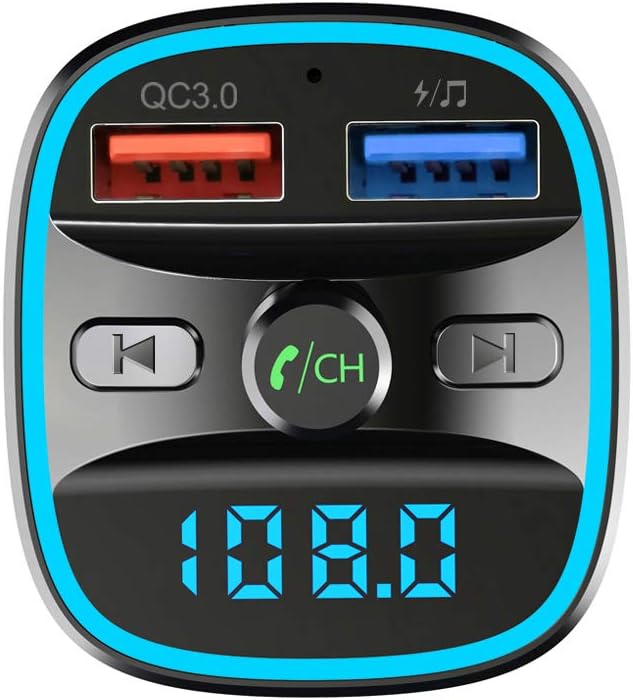FM Transmitter for Car Bluetooth 5.0 Music Player - Handsfree car kit - QC3.0 USB Charger for car - MP3 Player FM Transmitter Bluetooth Adapter Support SD Card USB Flash Drive [Upgraded Version]: Car Electronics