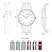 ToFuture Drive Travel Fashion Men/Women Unisex Stripe Nylon Band Quartz Watch 30M Waterproof Silver White
