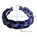 Velvet Braided Flock Padded Headband - AWAYTR Spanish Vintage Style Alice Hair band Matador Headband (Black + red + navy)