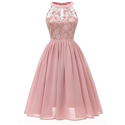 pink lace cocktail dress
