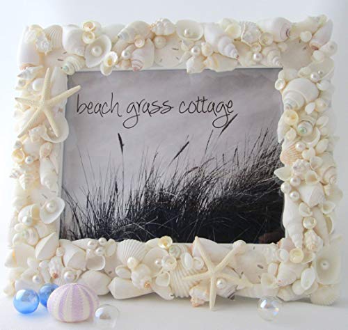 Beach Decor Nautical Ivory White Seashell Frame 5x7 Or 8x10