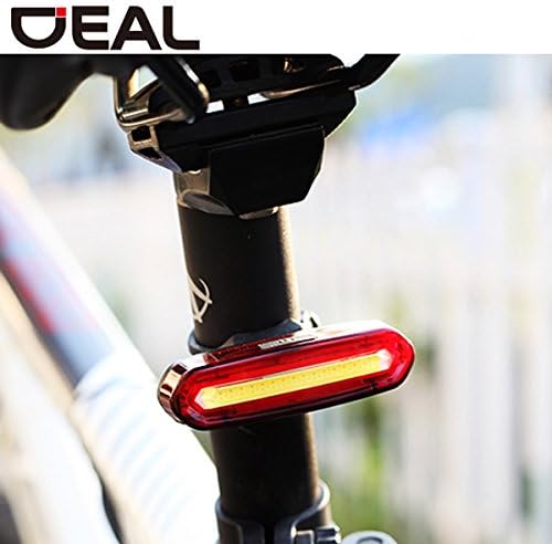 Super Bright Bike Tail Light with Rechargeable USB Battery, 6 Light Modes, Red and White Light, Compatible With Bikes, Helmets, and Bags
