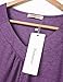 Ladies Flair T Shirt Short Sleeve,Nomorer V Neck Dressy T Shirt Feminine Fit and Flare Ruched Knit Tops Purple XL